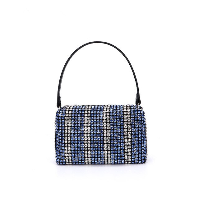 Lily - Lederen Tas met Strass - Polyester Voering