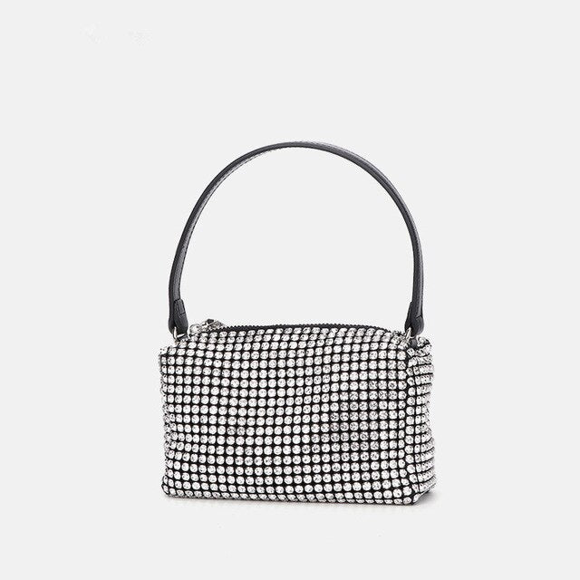 Lily - Lederen Tas met Strass - Polyester Voering