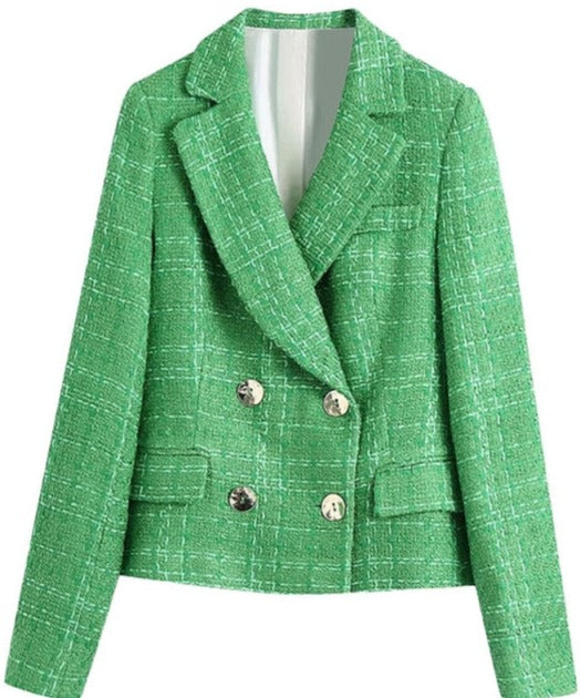 Tweed Blazer & Shorts Set - Dames - Elegante Set met Tijdloze Tweed Stof en Perfecte Pasvorm