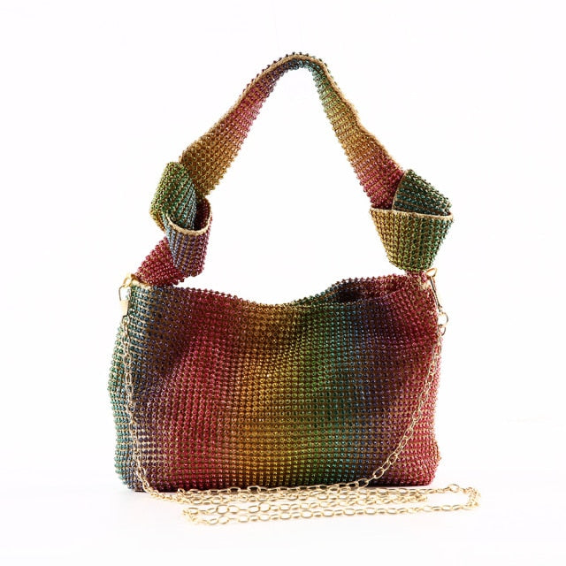 Paris Rhinestone - Luxe handtas - Zilver, Zwart, Goud, Multicolor