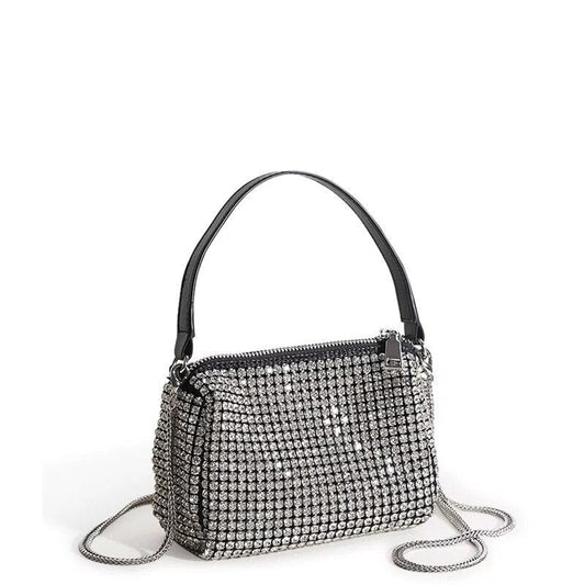 Lily - Lederen Tas met Strass - Polyester Voering