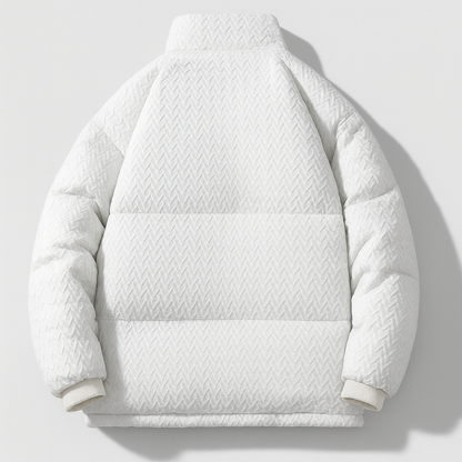 Pufferjas voor heren met reliëfpatroon en teddyvoering