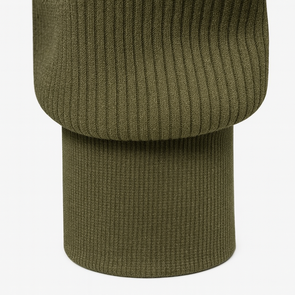Geribde quarter-zip herentrui met opstaande kraag