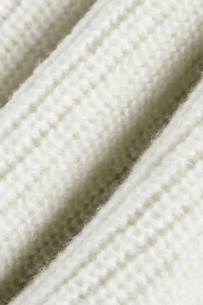 Ruime quarter-zip herentrui met polokraag en grove rib