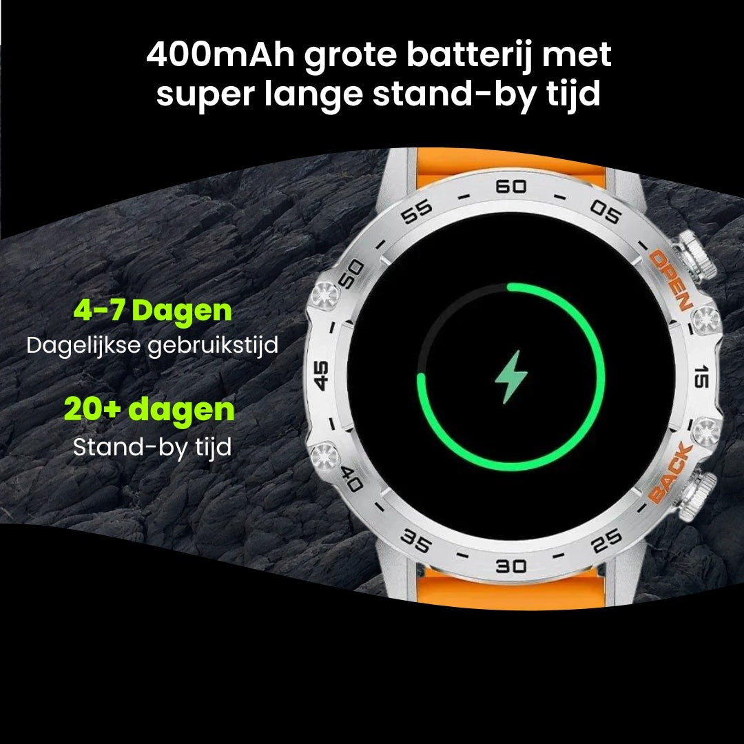 Batterijduur van de robuuste heren smartwatch