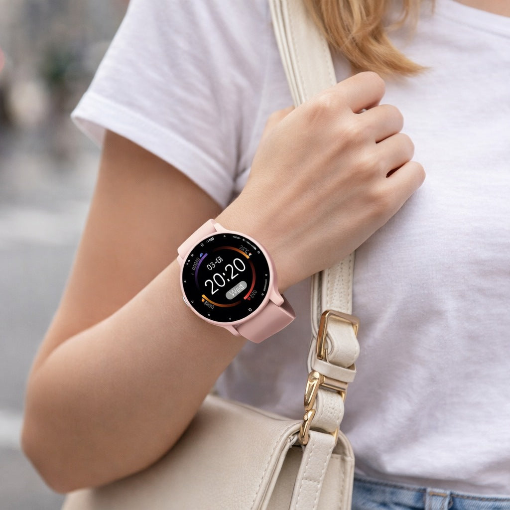 Ronde smartwatch met 1,39 inch touchscreen en belfunctie - beeld 3