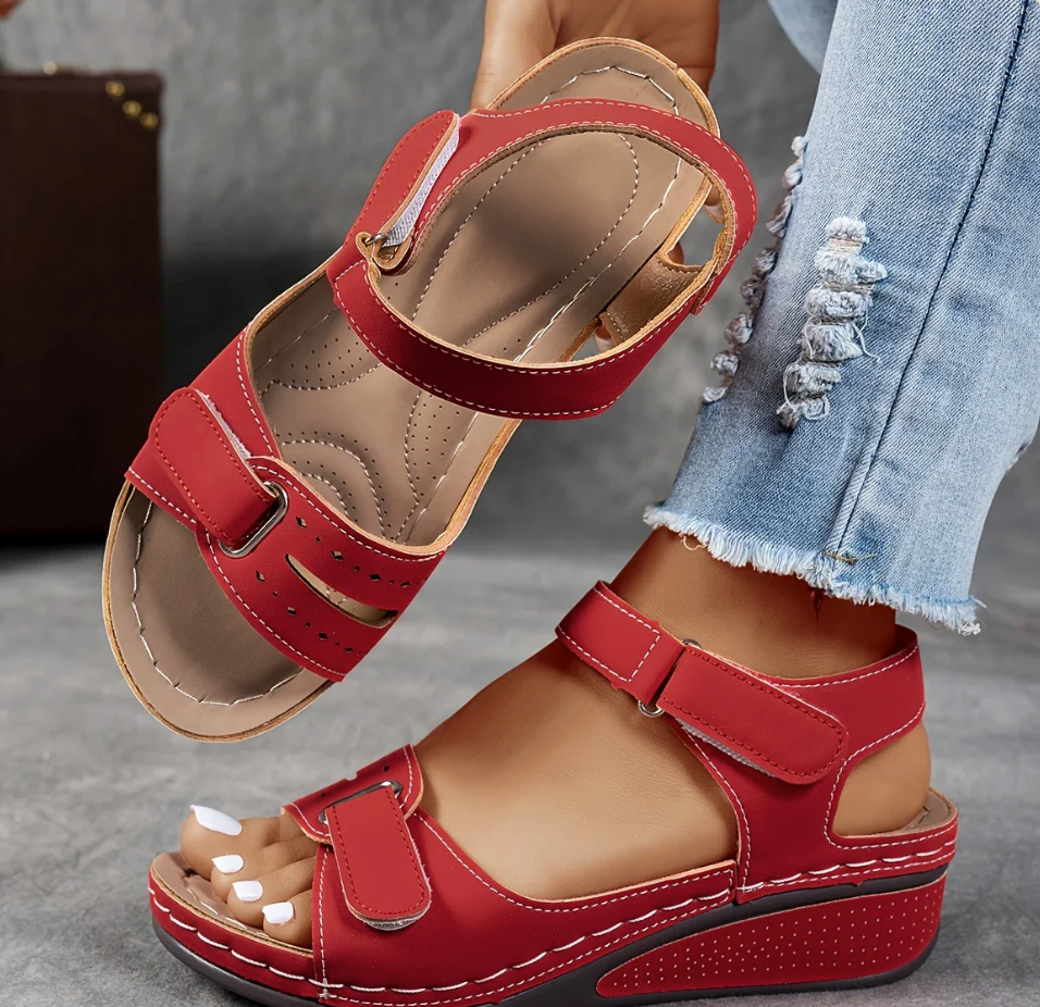 Dames Sandalen van Leer met Rubberen Zool