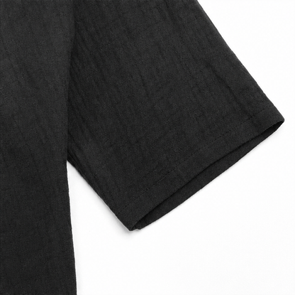 Linnen blouse dames met V-hals - detailfoto