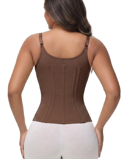Shapewear hemdtop met kanten cups, rits voor en verstelbare bandjes