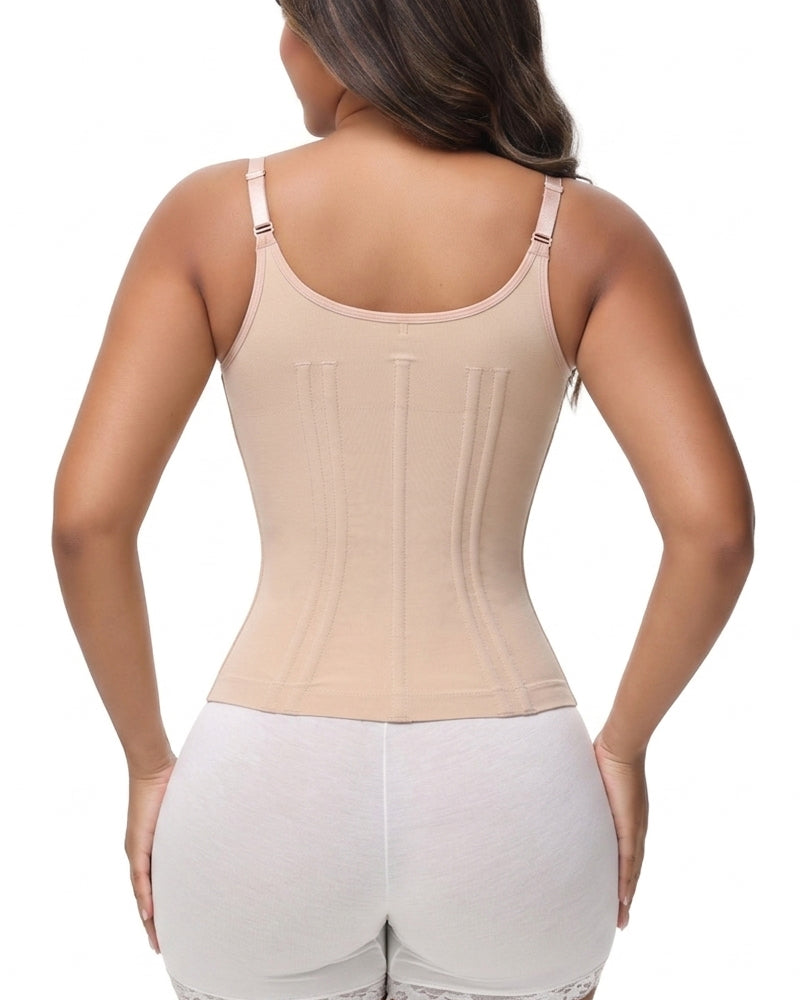 Shapewear hemdtop met kanten cups, rits voor en verstelbare bandjes