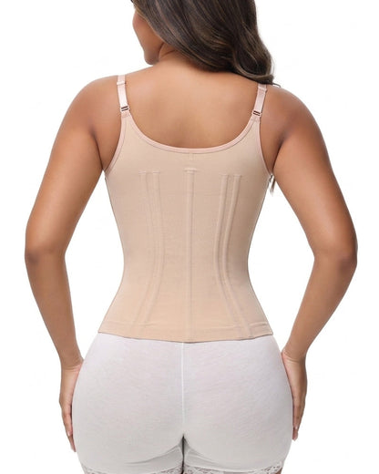 Shapewear hemdtop met kanten cups, rits voor en verstelbare bandjes