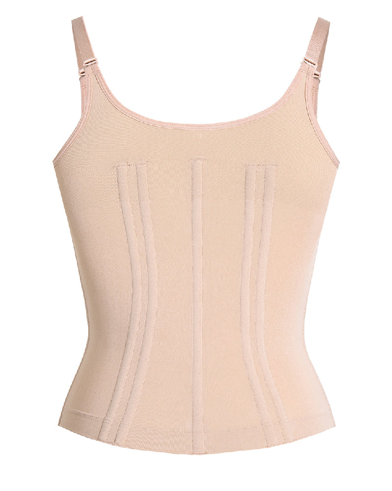 Shapewear hemdtop met kanten cups, rits voor en verstelbare bandjes