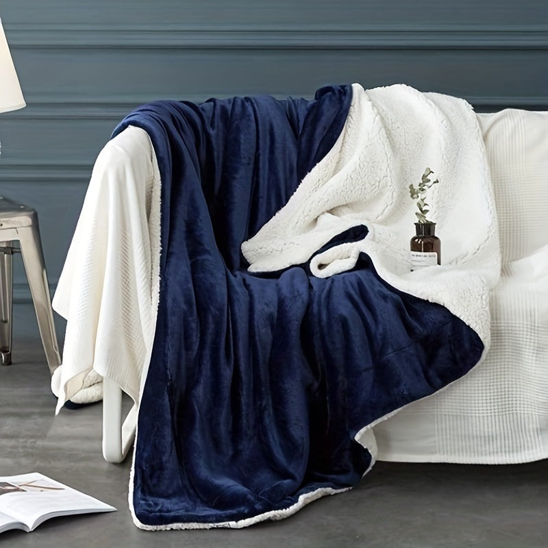 Dubbelzijdige sherpa plaid met flanel fleece - beeld 4