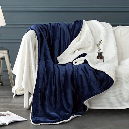 Dubbelzijdige sherpa plaid met flanel fleece - beeld 4