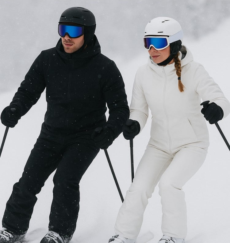 Skibril met dubbele blauwe spiegellens, schuimrand en verstelbare elastische band - beeld 2
