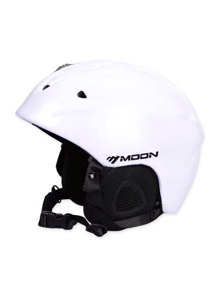 Skihelm met harde buitenschaal, ventilatieopeningen en uitneembare oorstukken - wit