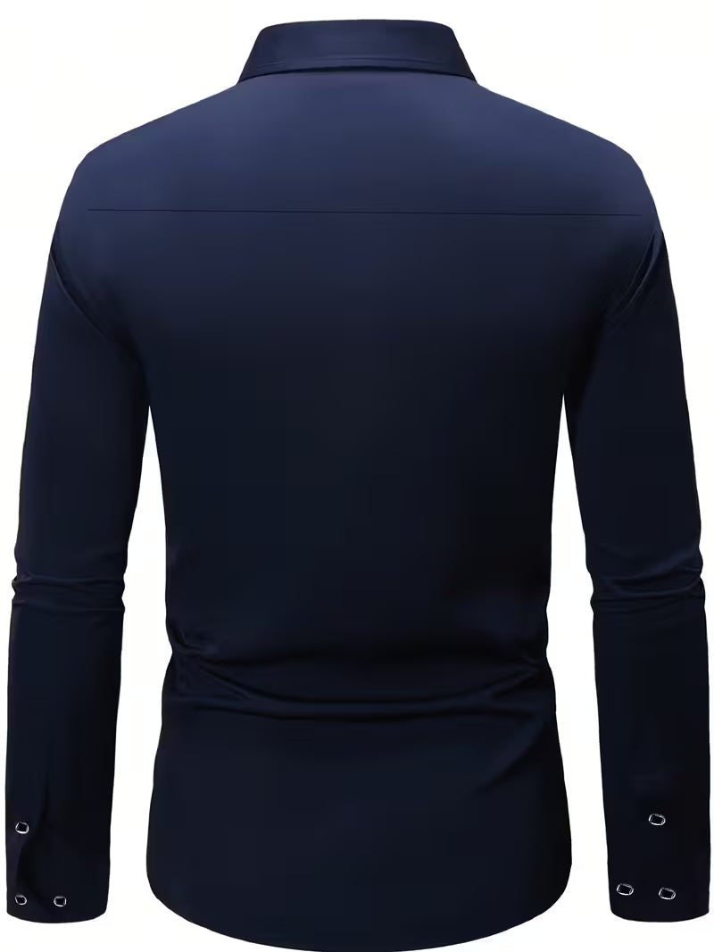 Slim fit herenoverhemd met stretch en puntkraag - beeld 9