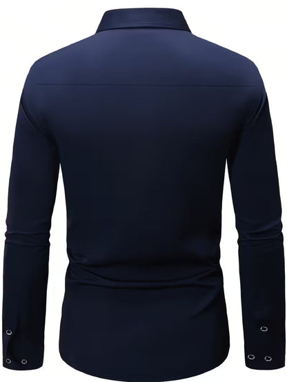 Slim fit herenoverhemd met stretch en puntkraag - beeld 9