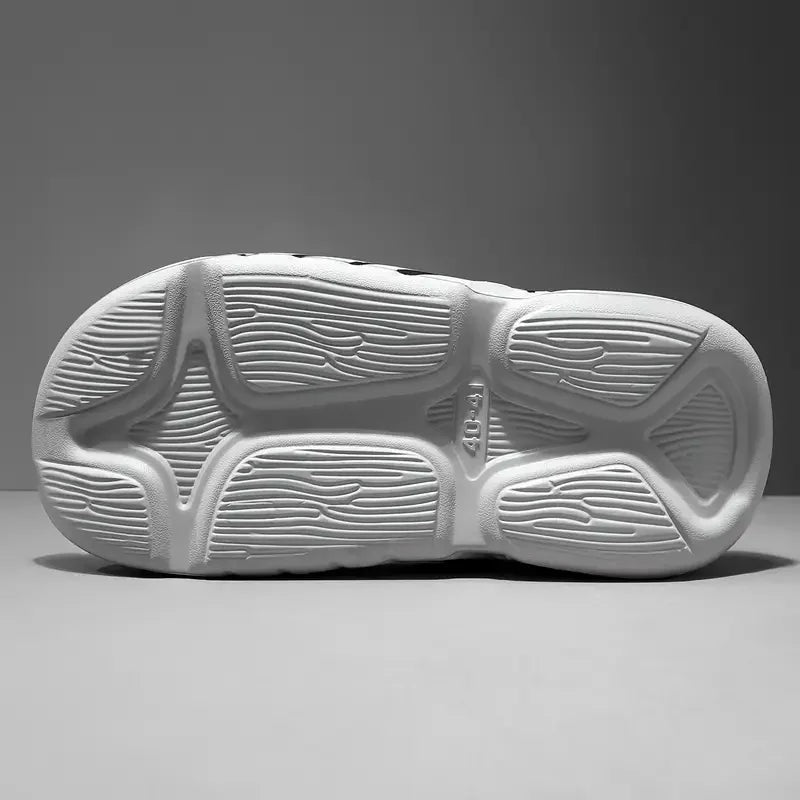 Slippers voor heren van EVA met noppenvoetbed in contrastkleur en uitsparingen in de zijkant - beeld 4