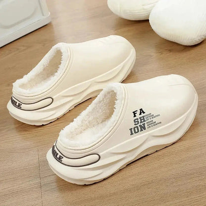 Slippers voor heren met open hiel, pluche voering, steunzool en dikke zool met profiel - beeld 6