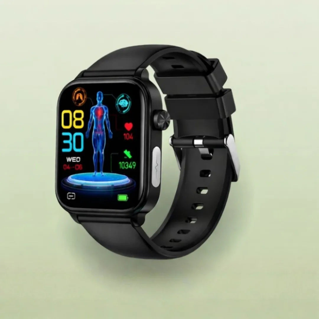 Smartwatch met SOS-knop, groot kleurenscherm en zwarte band