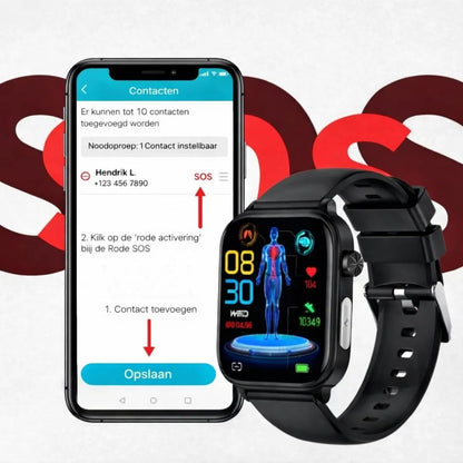 SOS-contacten instellen in de app van de smartwatch