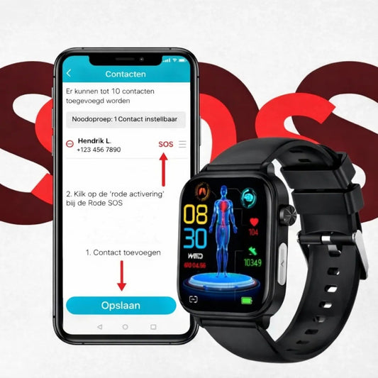 SOS-contacten instellen in de app van de smartwatch