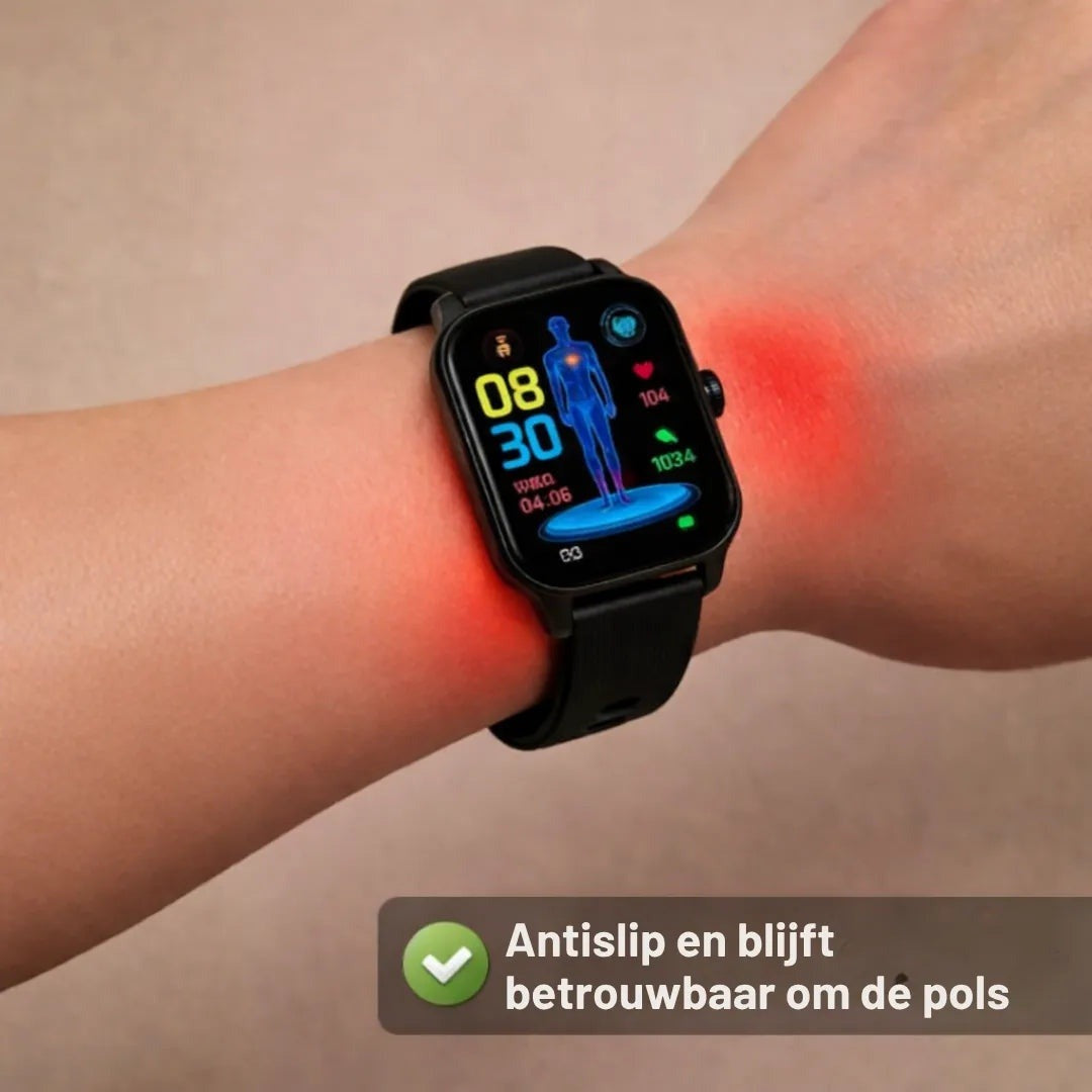 Smartwatch met SOS-knop met antislip band om de pols
