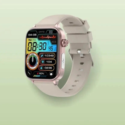 Smartwatch met SOS-knop, groot kleurenscherm en beige band