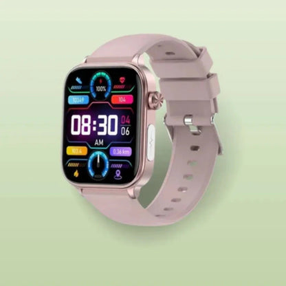 Smartwatch met SOS-knop, groot kleurenscherm en roze band