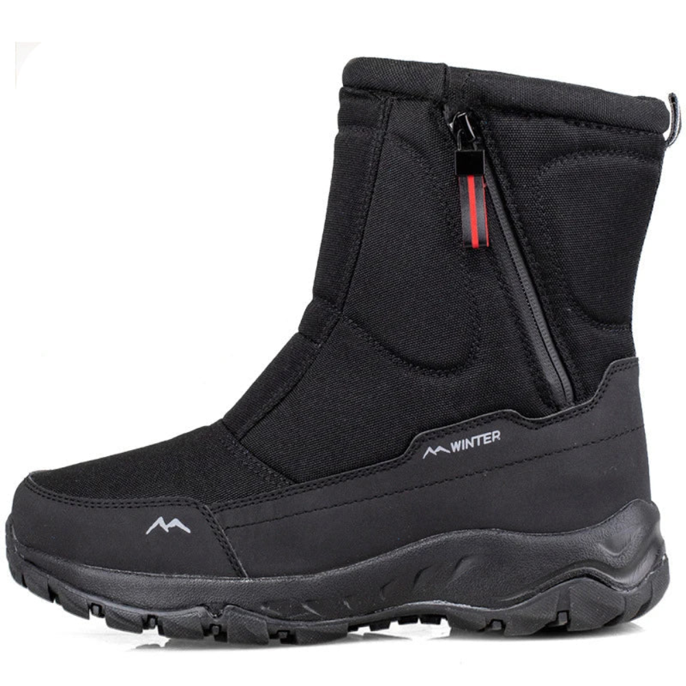 Halfhoge snowboots voor dames en heren met rits en teddyvoering