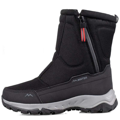 Halfhoge snowboots voor dames en heren met rits en teddyvoering