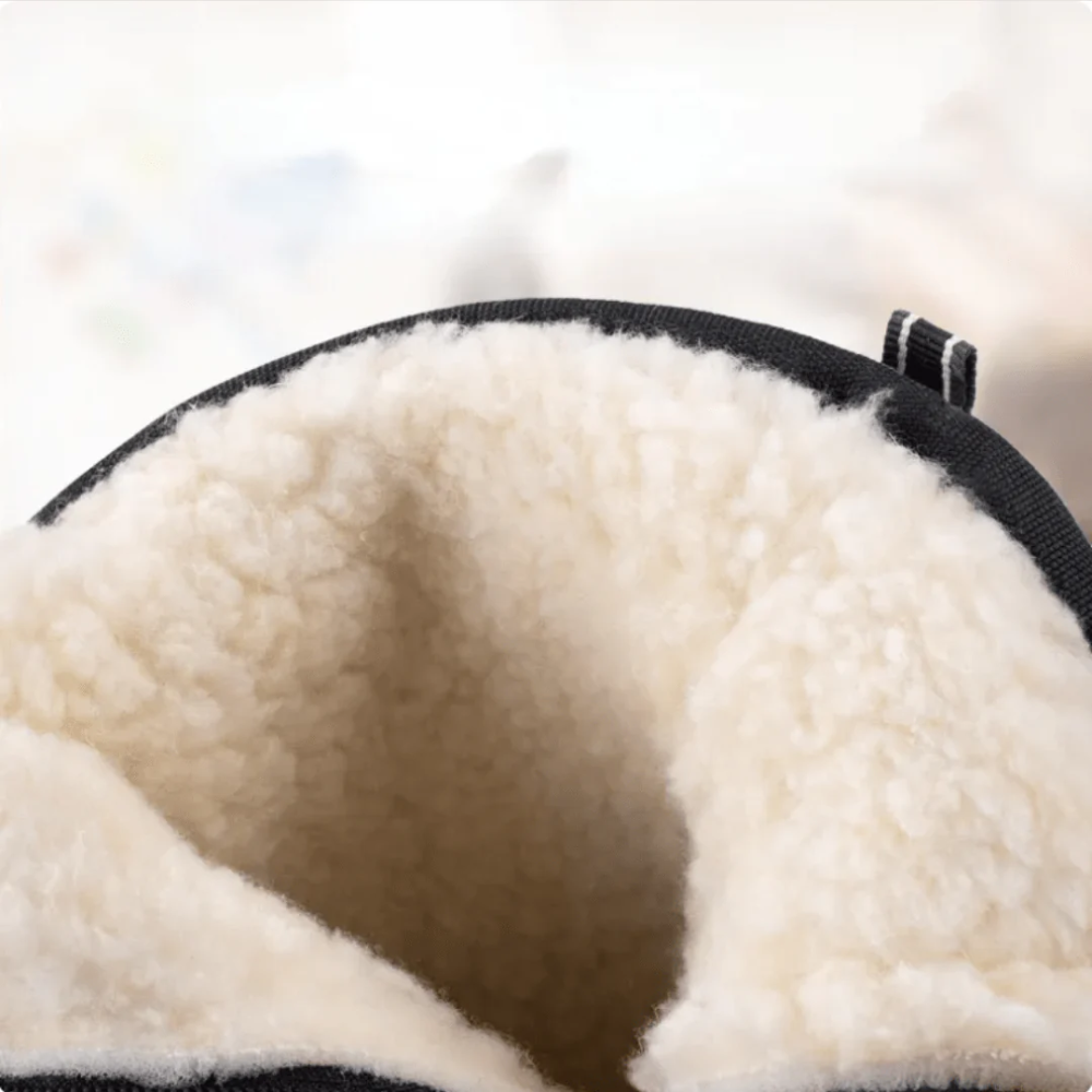 Halfhoge snowboots voor dames en heren met rits en teddyvoering