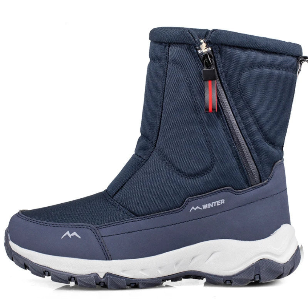 Halfhoge snowboots voor dames en heren met rits en teddyvoering