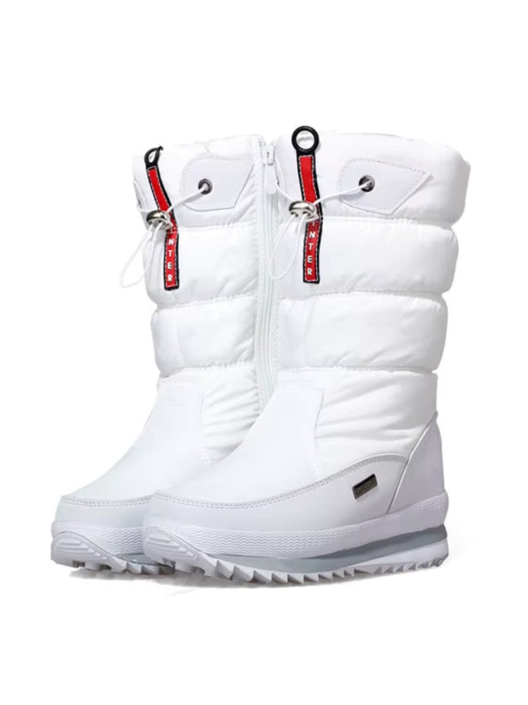 Snowboots voor dames met gewatteerde schacht, trekkoord en pluche voering - beeld 2