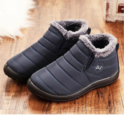 Snowboots voor heren met gewatteerde bovenkant, elastiek opzij, pluche kraag en profielzool - beeld 7