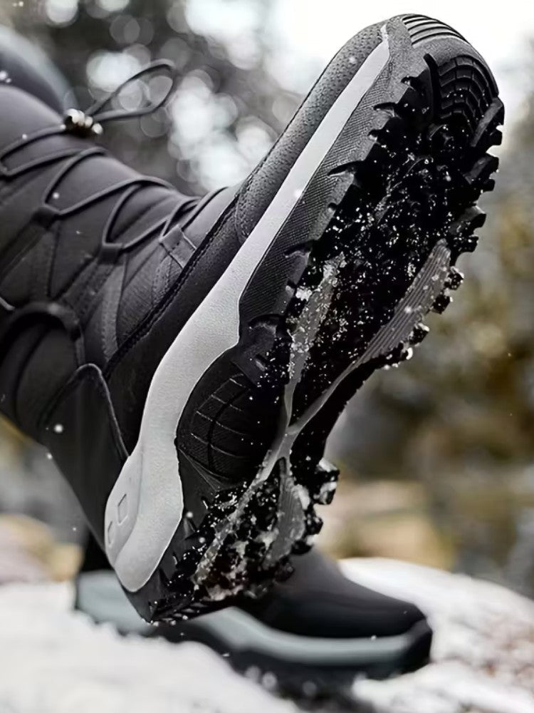 Snowboots voor heren met elastische snelveters, pluche voering en grove profielzool - beeld 4