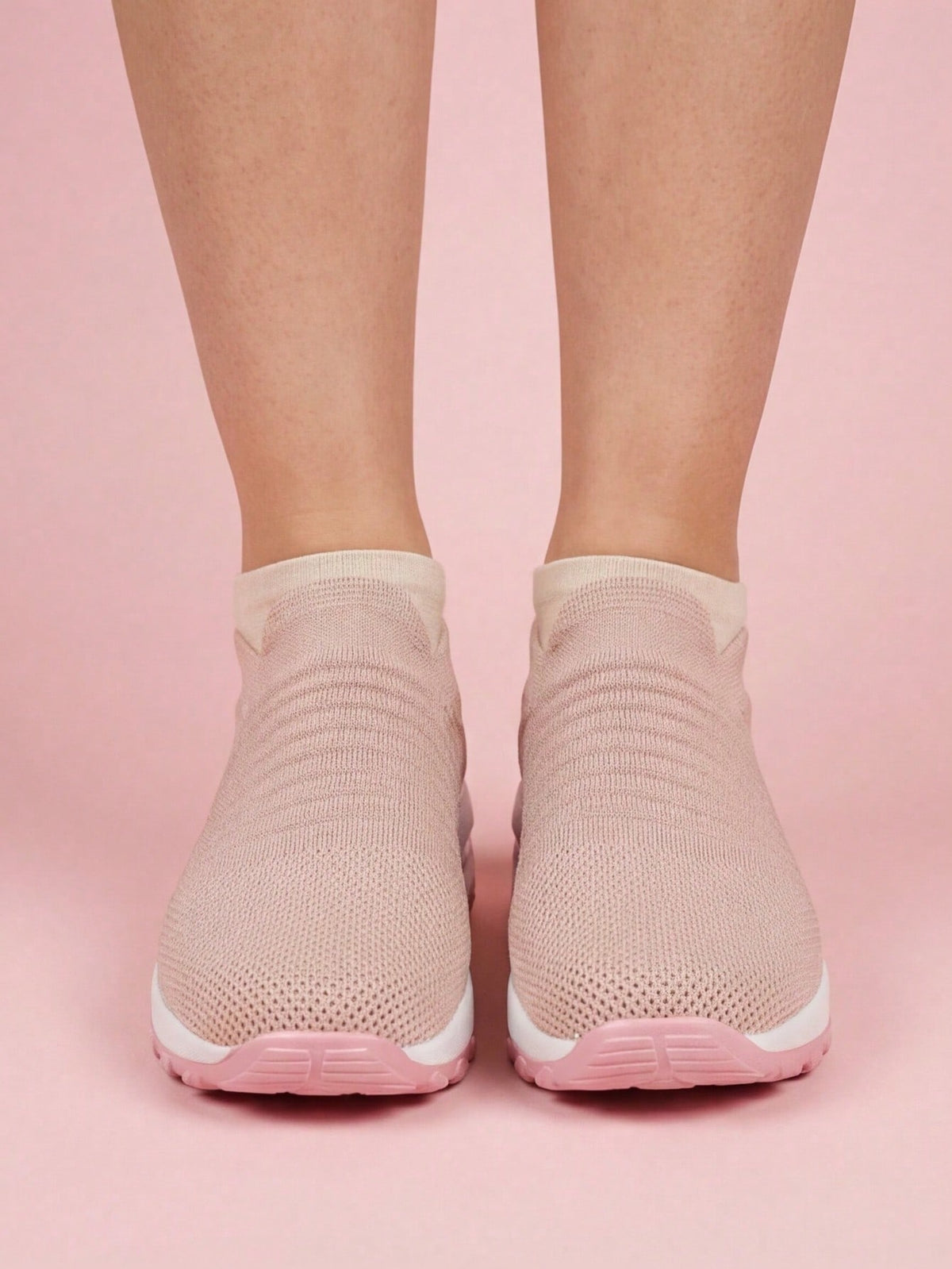 Sok sneakers voor dames met gebreide schacht zonder veters en dikke zool met luchtkamer - beeld 4