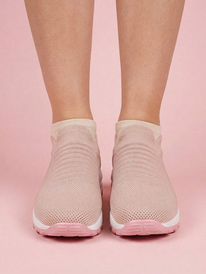 Sok sneakers voor dames met gebreide schacht zonder veters en dikke zool met luchtkamer - beeld 4