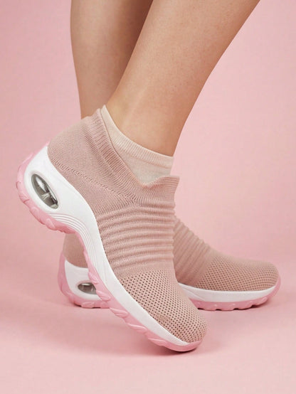Sok sneakers voor dames met gebreide schacht zonder veters en dikke zool met luchtkamer - beeld 5