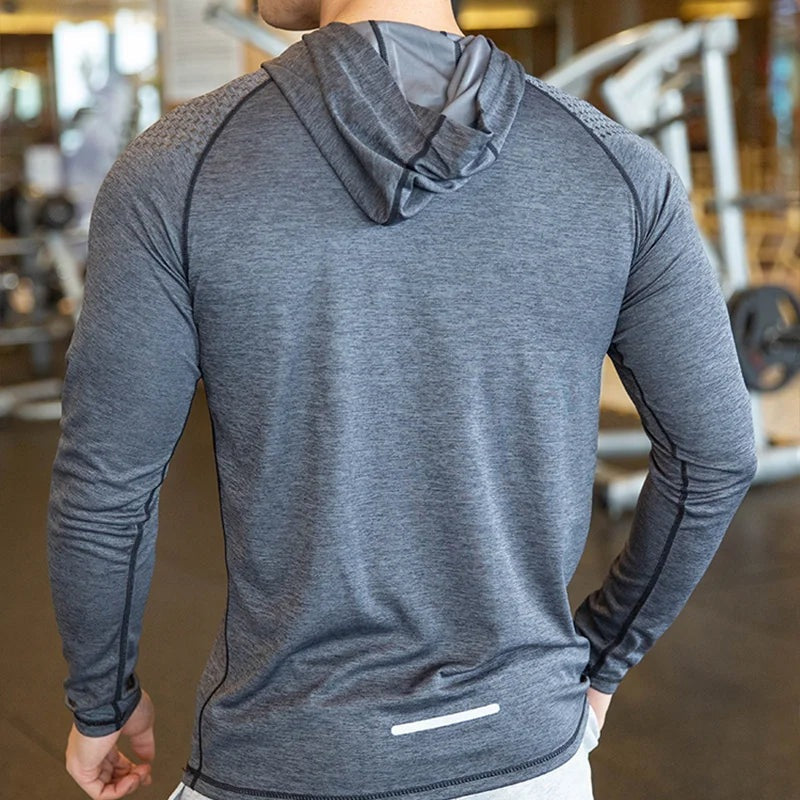 Sportshirt voor heren met capuchon en lange raglanmouwen - beeld 2