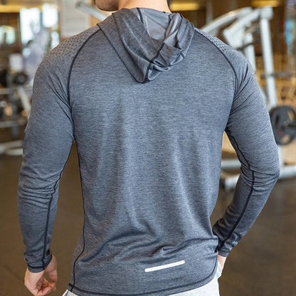 Sportshirt voor heren met capuchon en lange raglanmouwen - beeld 2
