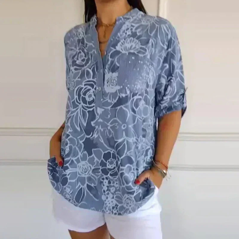 Blouse Dames – Luchtig Losvallend Model met Bloemenprint