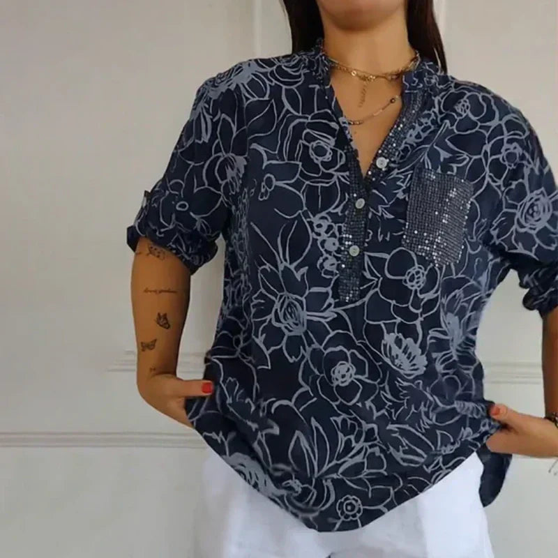Blouse Dames – Luchtig Losvallend Model met Bloemenprint