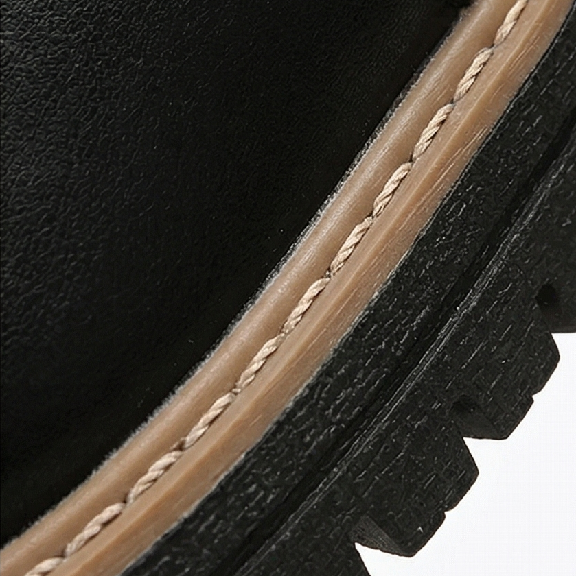 Enkellaarzen dames met rits en plateau - detailfoto