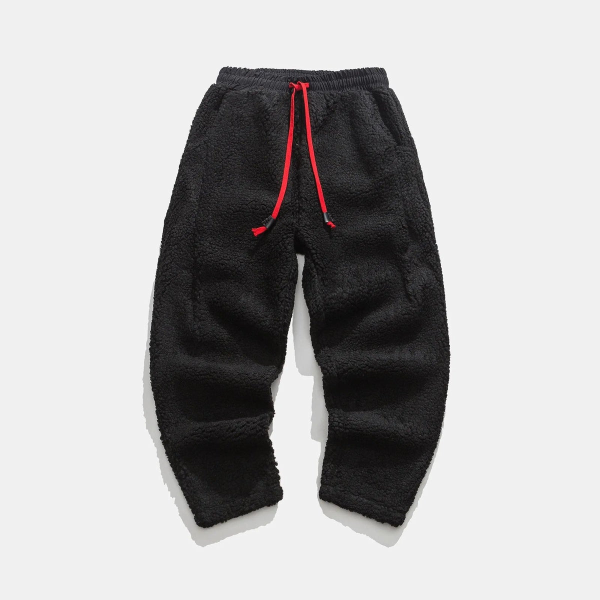 Teddy joggingbroek voor heren met rood trekkoord en elastische boord aan de enkel - beeld 2