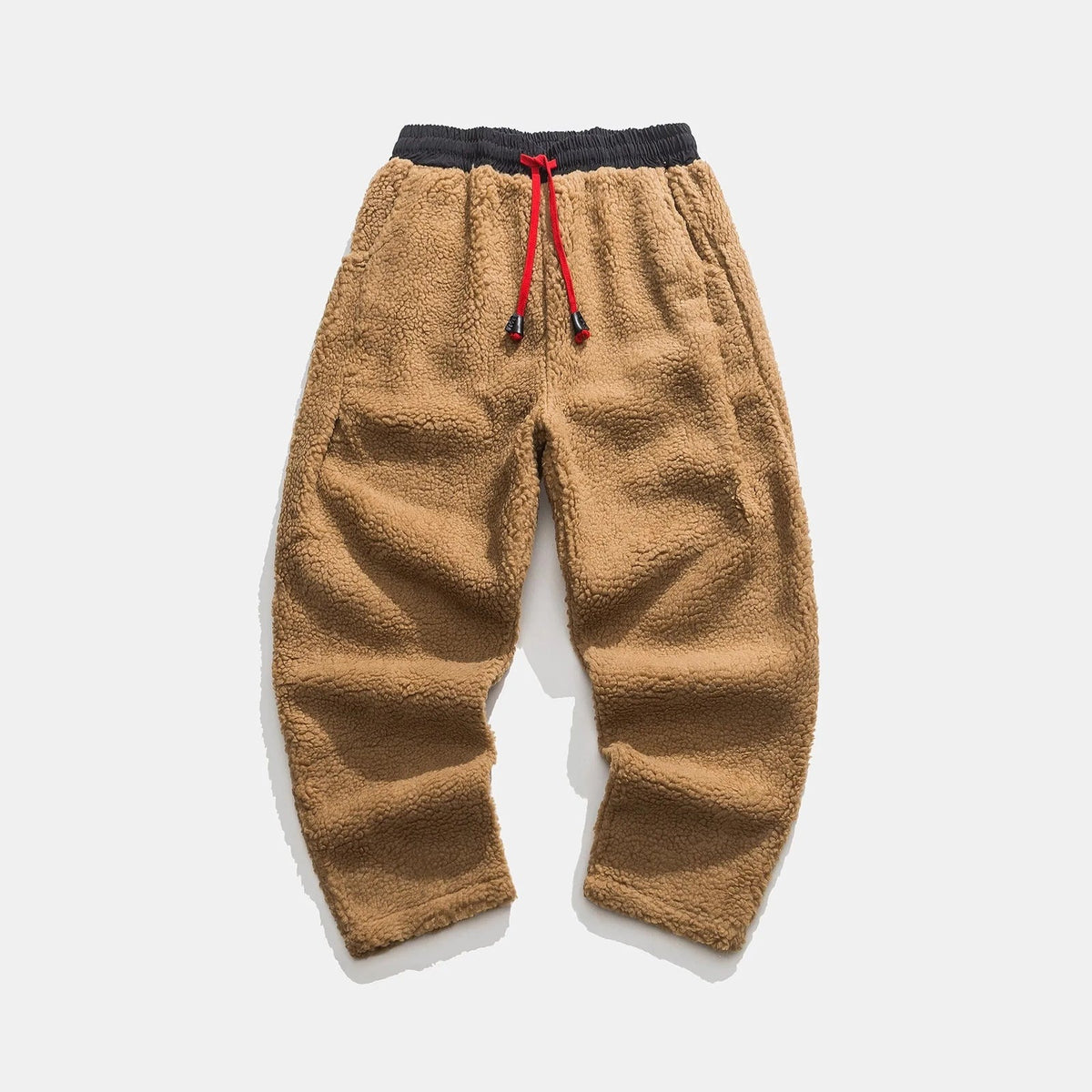 Teddy joggingbroek voor heren met rood trekkoord en elastische boord aan de enkel - beeld 4
