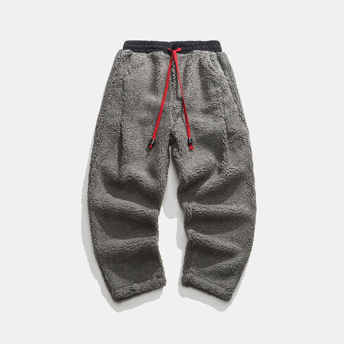 Teddy joggingbroek voor heren met rood trekkoord en elastische boord aan de enkel - beeld 6