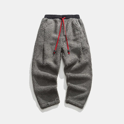 Teddy joggingbroek voor heren met rood trekkoord en elastische boord aan de enkel - beeld 6