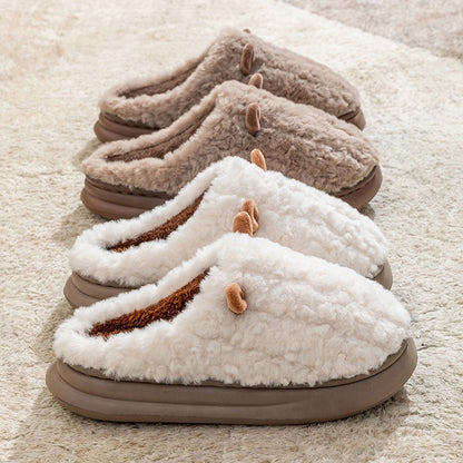 Teddy pantoffels voor dames met twee oortjes op de neus, pluche voering en dikke zool - beeld 6